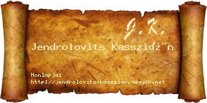 Jendrolovits Kasszián névjegykártya